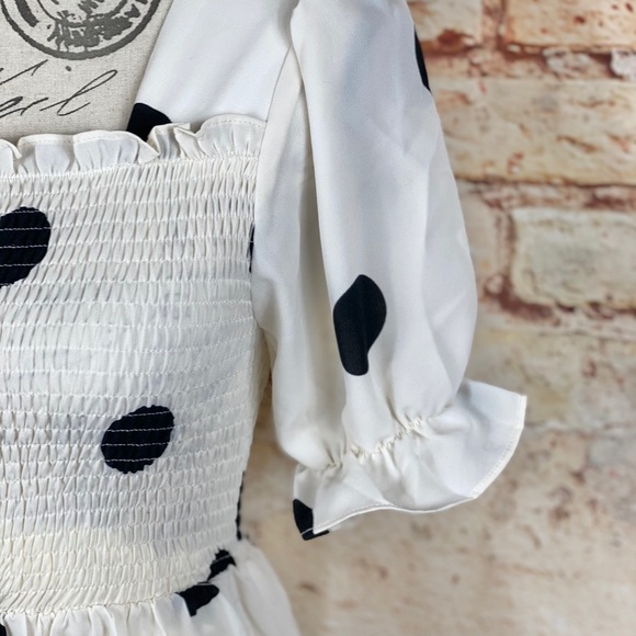 ❌Boutique NWT White Rockabilly 50s Polka Dot Dress - Picture 7 of 11